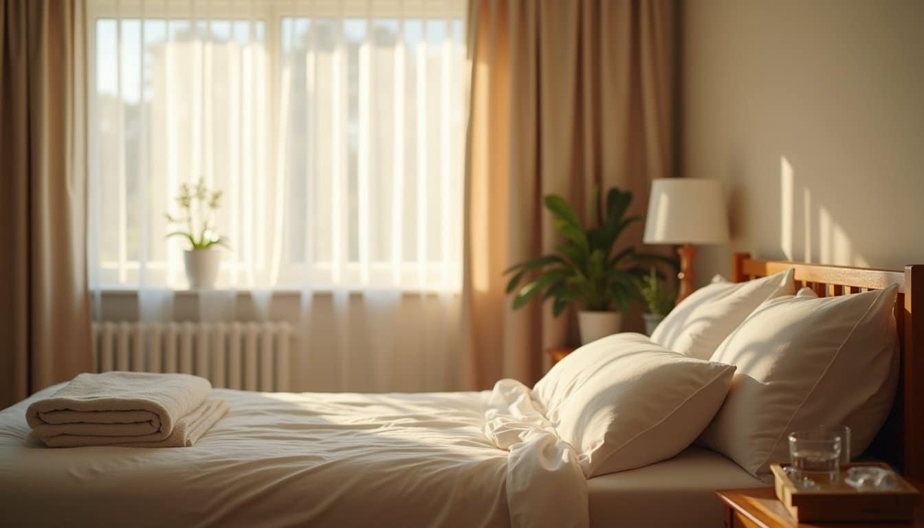 A bedroom in an inpatient facility